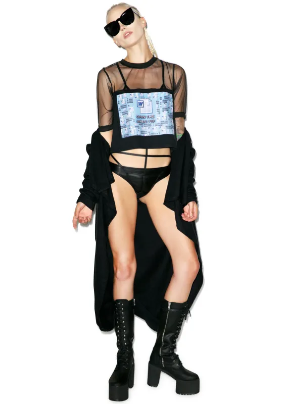 Last Word Mesh Crop Top sold by Dolls Kill