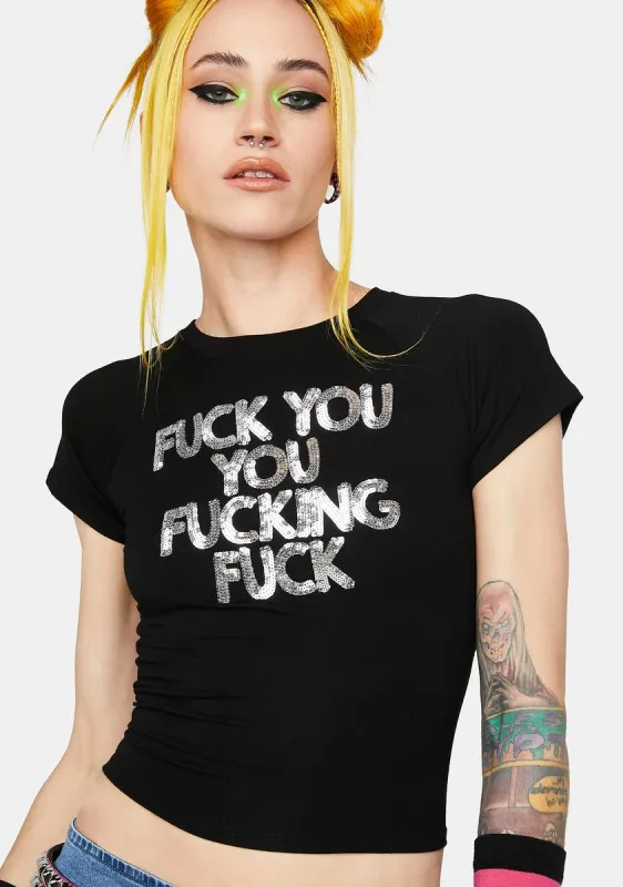 FU Sequin Crop Top sold by Dolls Kill