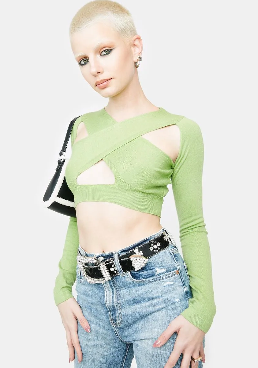 Lime No More Lies Cut-Out Top sold by Dolls Kill product image thumbnail 2