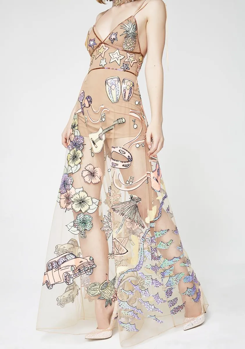 Cuba Embroidery Sequin Dress sold by Dolls Kill product image thumbnail 3