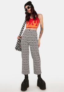 Prudence Mono Print Heart Jeans sold by Dolls Kill
