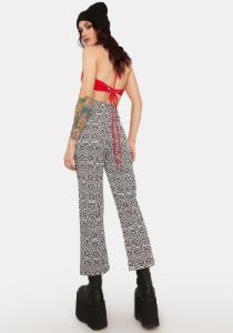 Prudence Mono Print Heart Jeans sold by Dolls Kill