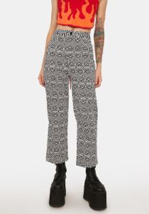 Prudence Mono Print Heart Jeans sold by Dolls Kill