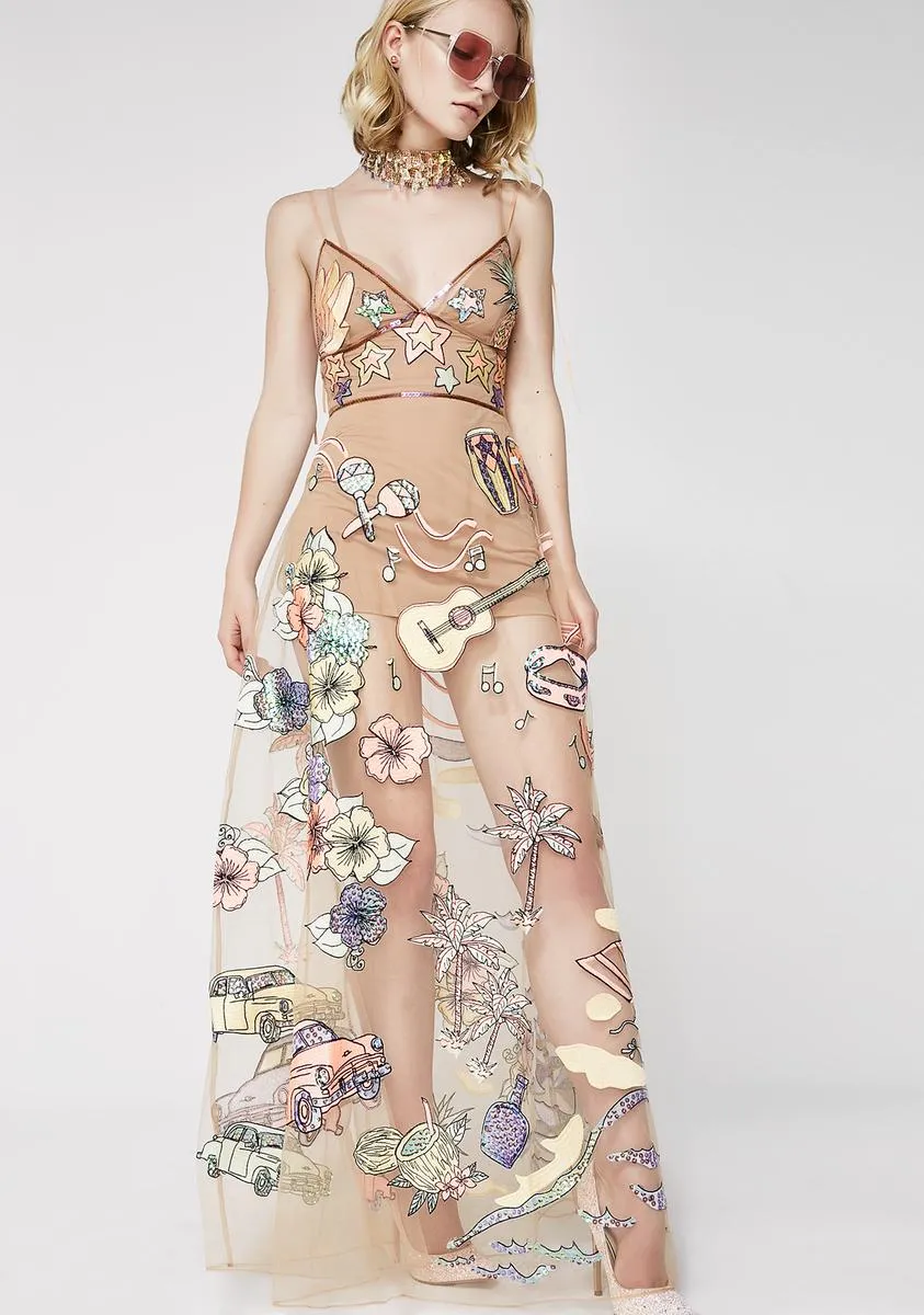 Cuba Embroidery Sequin Dress sold by Dolls Kill product image thumbnail 5