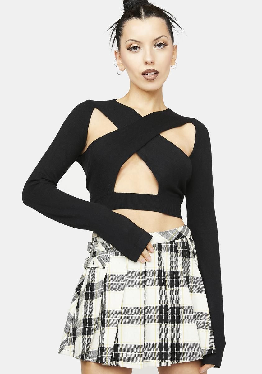 Dark No More Lies Cut-Out Top sold by Dolls Kill