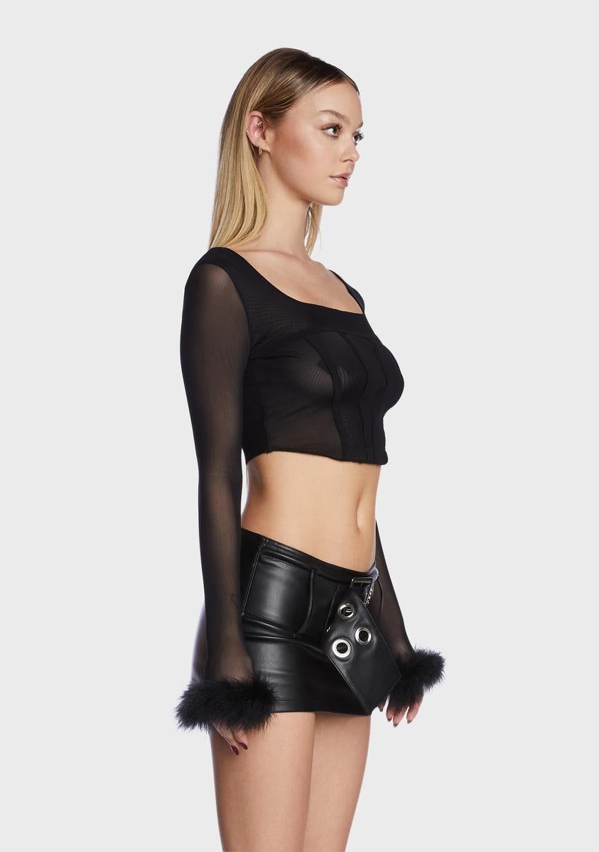 Been Busy Marabou Crop Top sold by Dolls Kill product image thumbnail 4