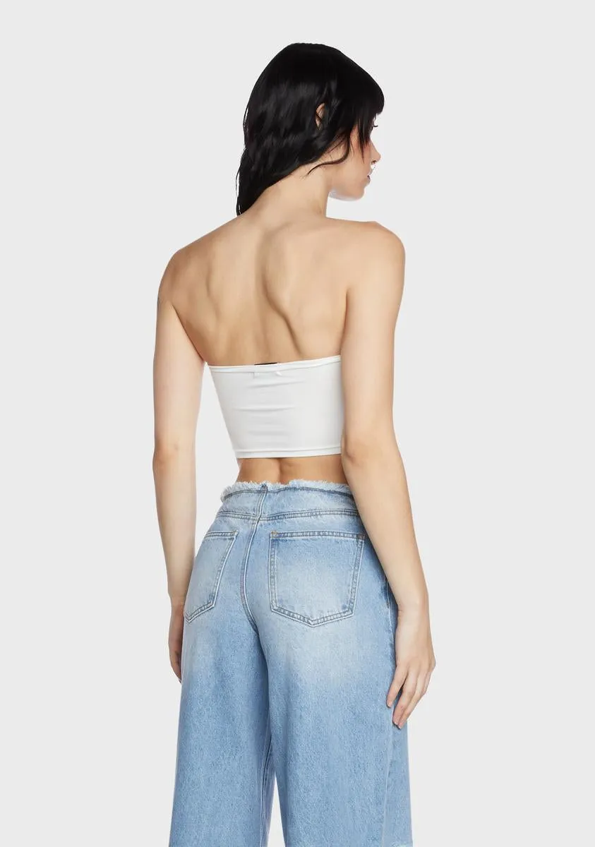 White Darcey Cut-Out Tube Top sold by Dolls Kill product image thumbnail 3