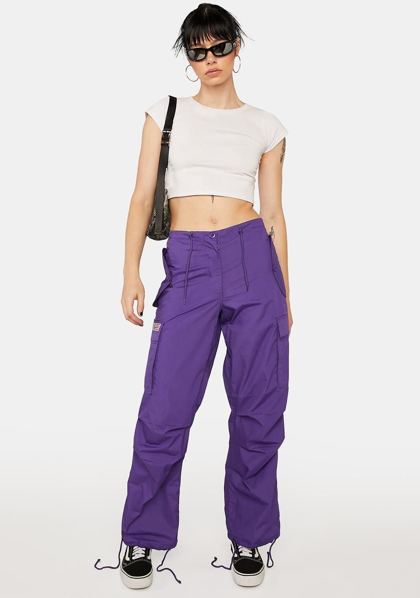 Purple Flap Pocket Pants sold by Dolls Kill product image thumbnail 3