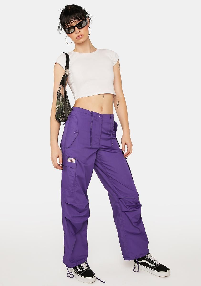 Purple Flap Pocket Pants sold by Dolls Kill product image thumbnail 2