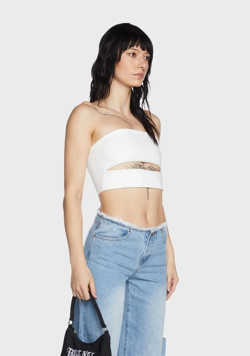 White Darcey Cut-Out Tube Top sold by Dolls Kill product image thumbnail 2
