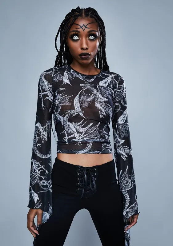 A Certain Doom Mesh Top sold by Dolls Kill