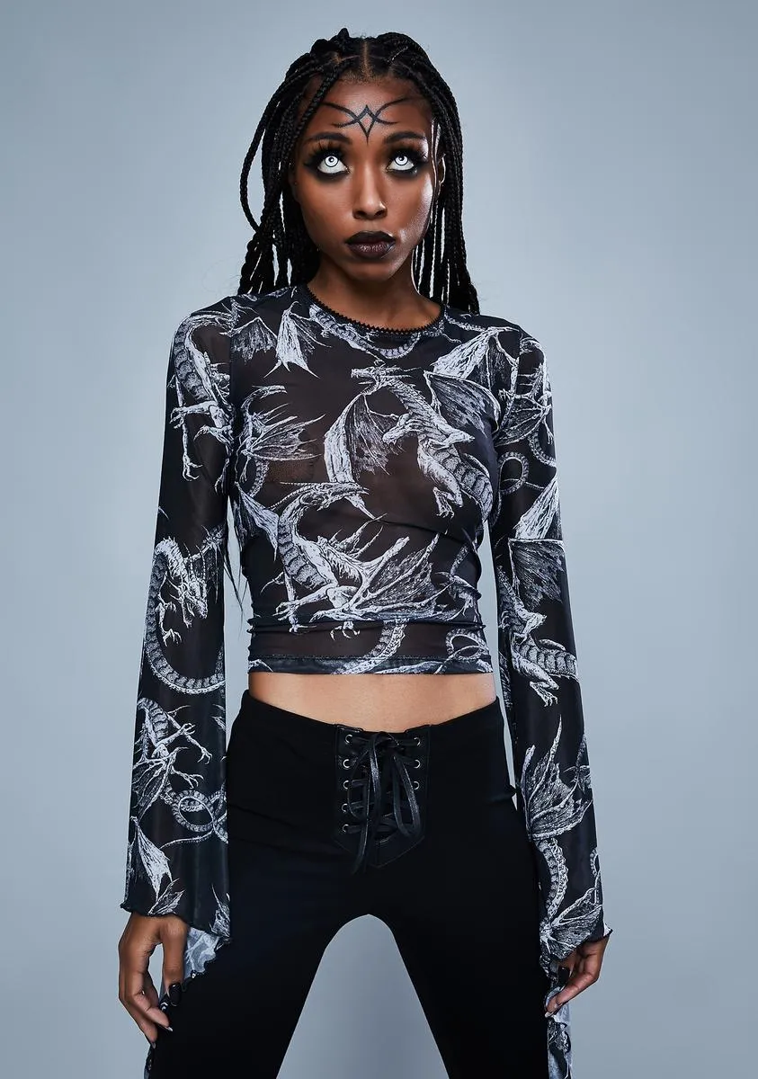 A Certain Doom Mesh Top sold by Dolls Kill