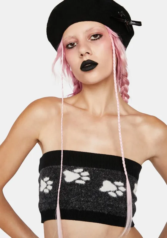 Dog Paws Knit Tube Top sold by Dolls Kill
