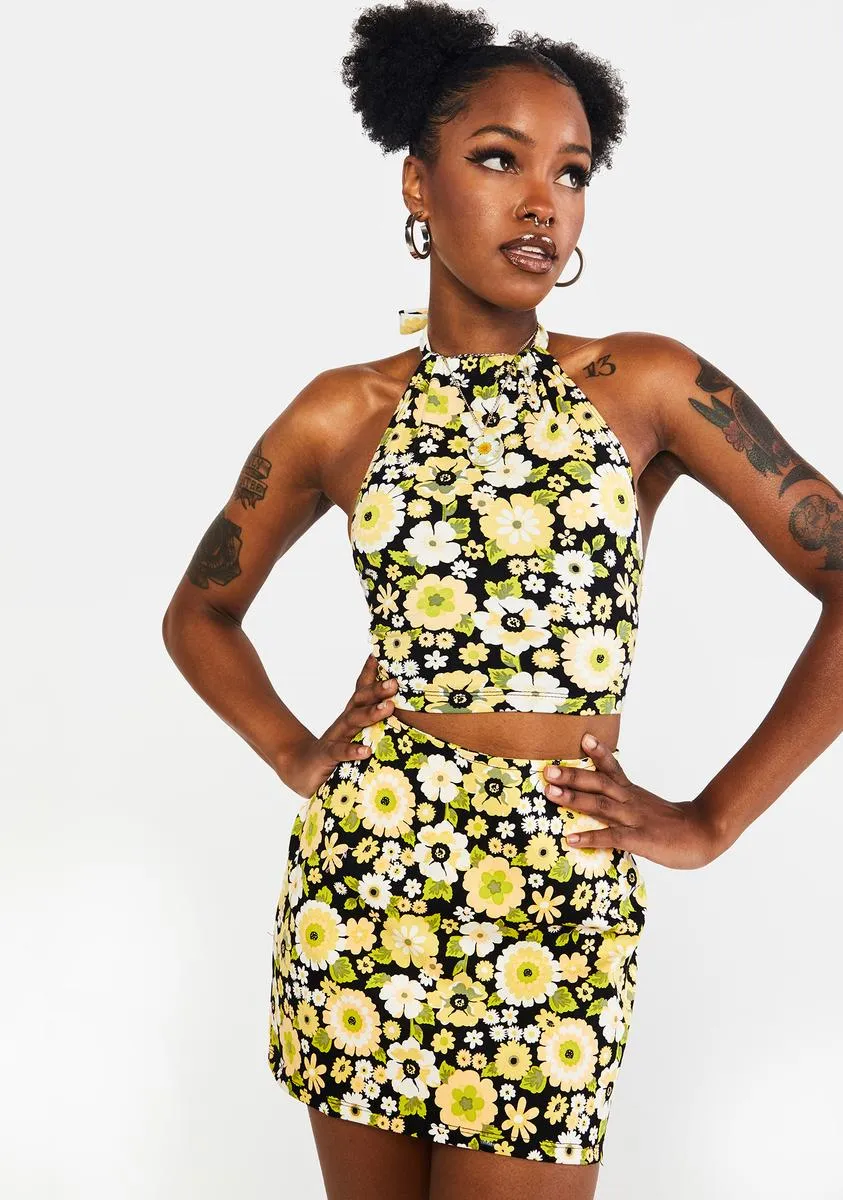 Retro Floral Ima Mini Skirt sold by Dolls Kill product image thumbnail 2