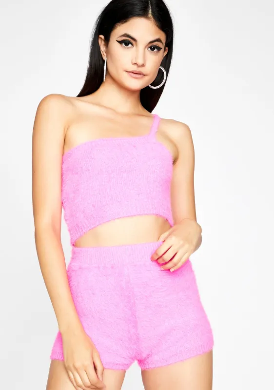 BB Vibe Check Fuzzy Short Set sold by Dolls Kill