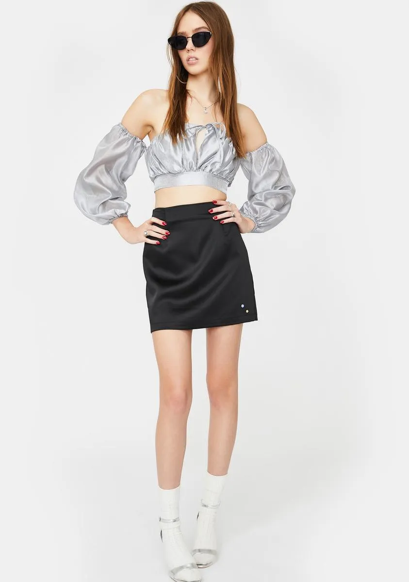 Double Rhinestone Silky Skirt sold by Dolls Kill product image thumbnail 3