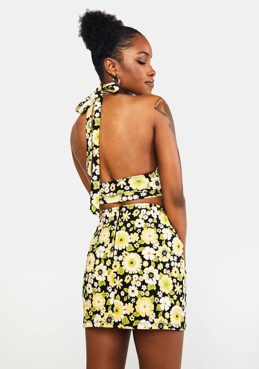 Retro Floral Ima Mini Skirt sold by Dolls Kill product image thumbnail 4