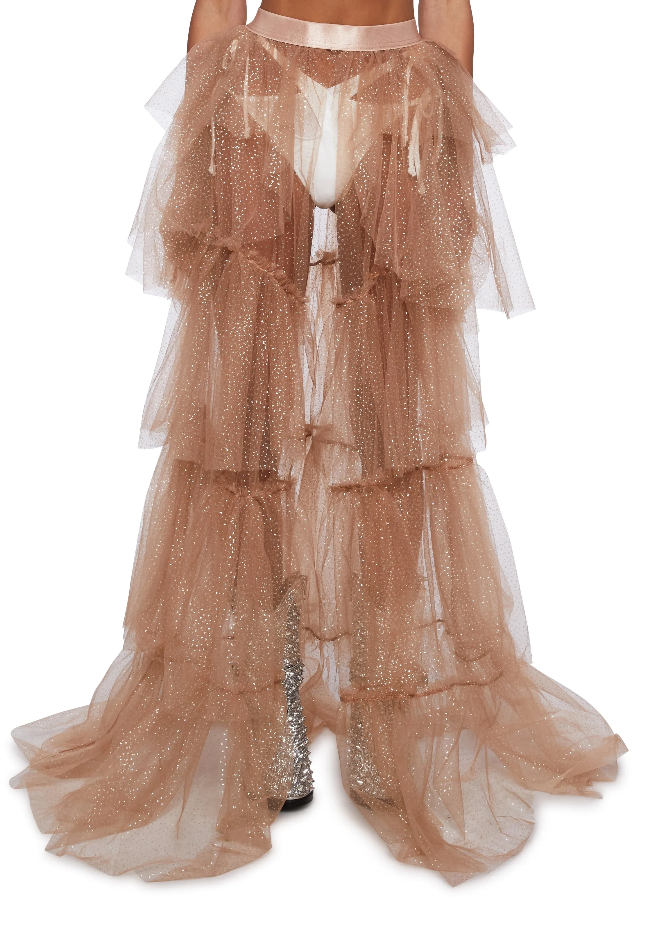 Sparkle Trek Tulle Maxi Skirt sold by Dolls Kill