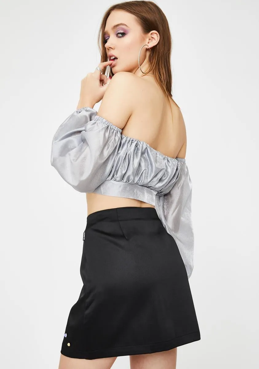 Double Rhinestone Silky Skirt sold by Dolls Kill product image thumbnail 4