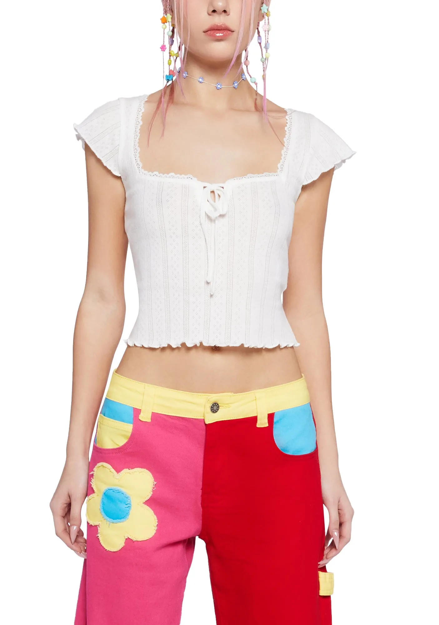 No Serious Commitment Crop Top - Off White sold by Dolls Kill product image thumbnail 5