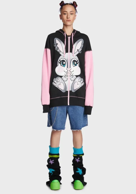 Bunny Haze Graphic Hoodie sold by Dolls Kill