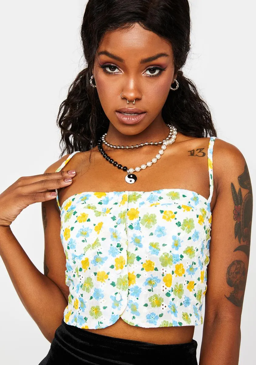 Cutie Behavior Floral Crop Top sold by Dolls Kill