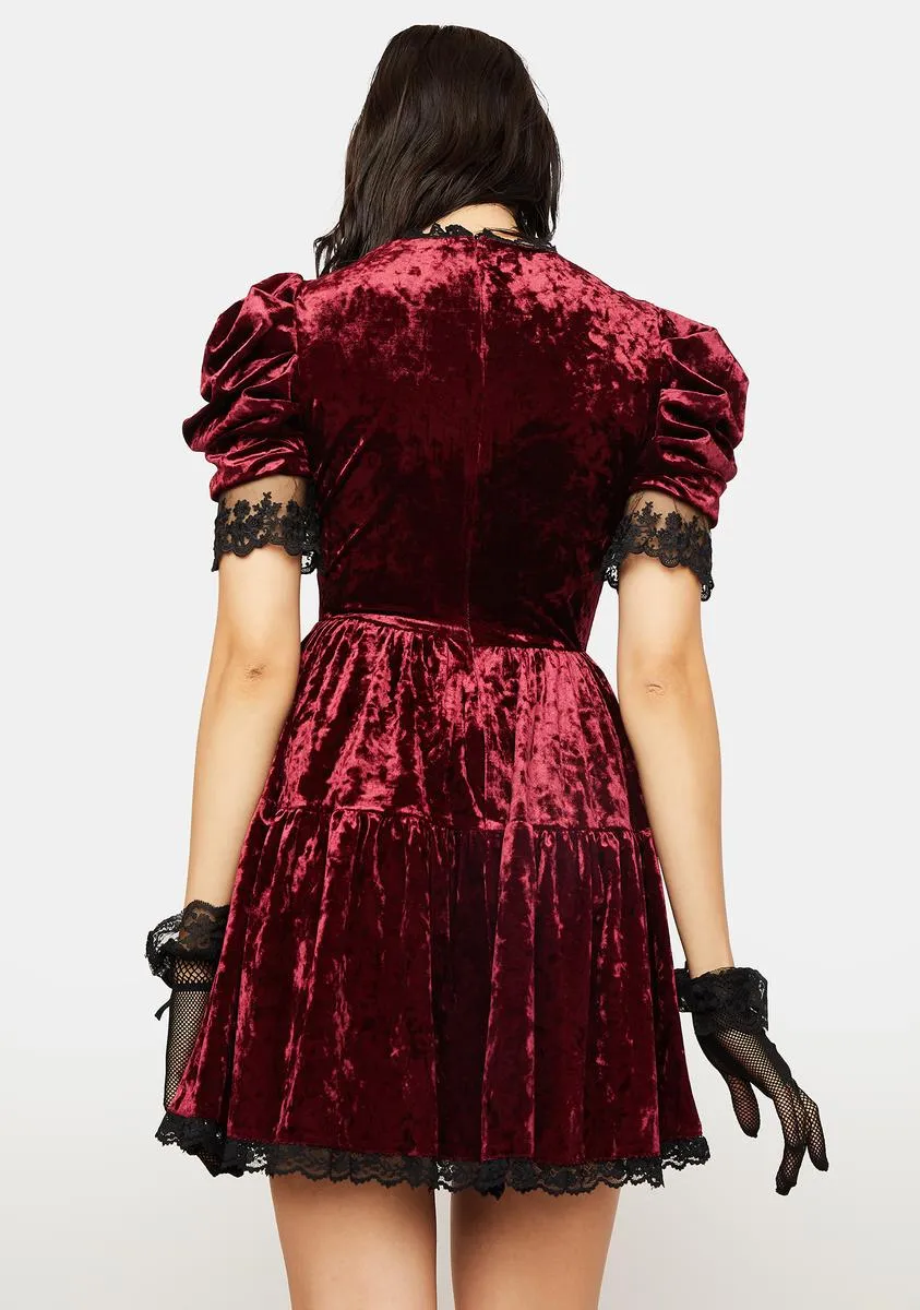 Dead Wine Frilly Neck Dress sold by Dolls Kill product image thumbnail 4