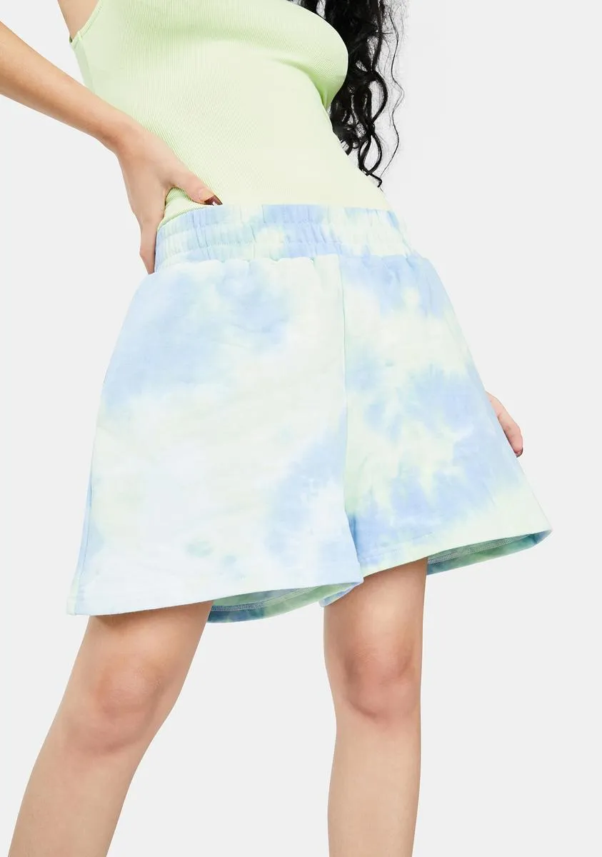 Blue Lincoln Track Shorts sold by Dolls Kill