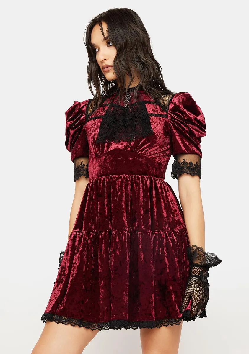 Dead Wine Frilly Neck Dress sold by Dolls Kill product image thumbnail 2