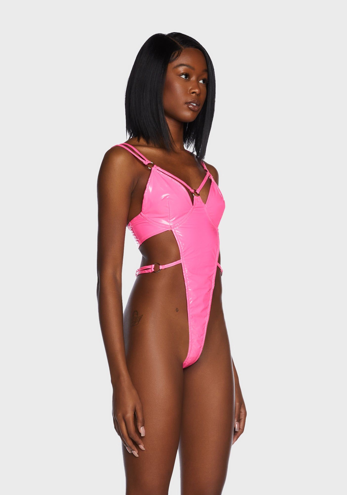 Cutting It Close Vinyl Bodysuit sold by Dolls Kill product image thumbnail 3
