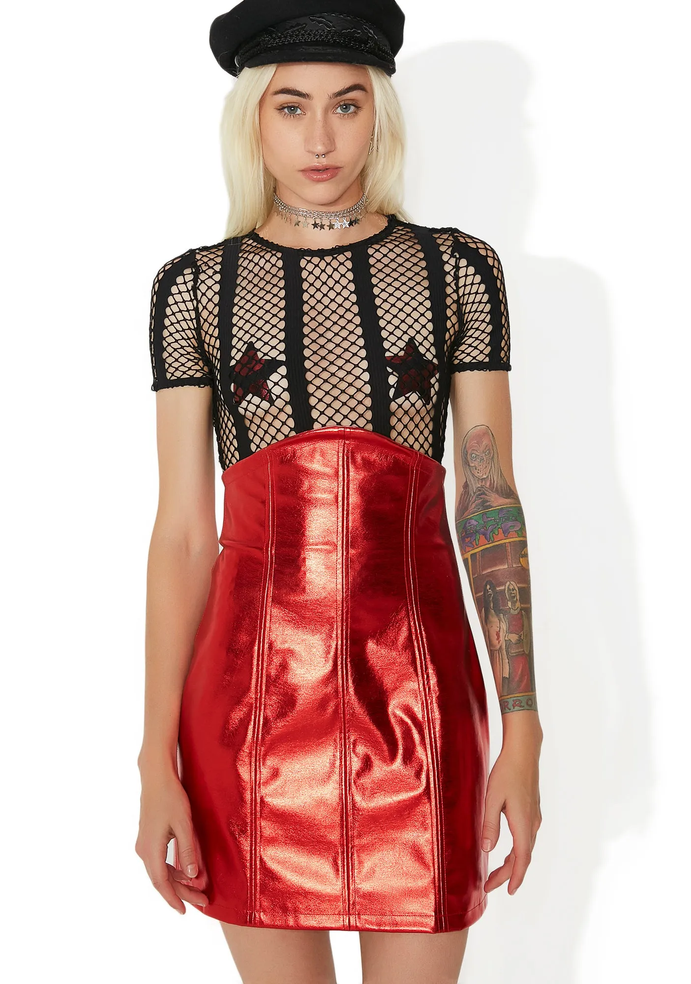 High Profile Metallic Bodycon Skirt sold by Dolls Kill