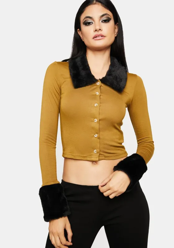 Toasty Faux Fur Cardigan sold by Dolls Kill