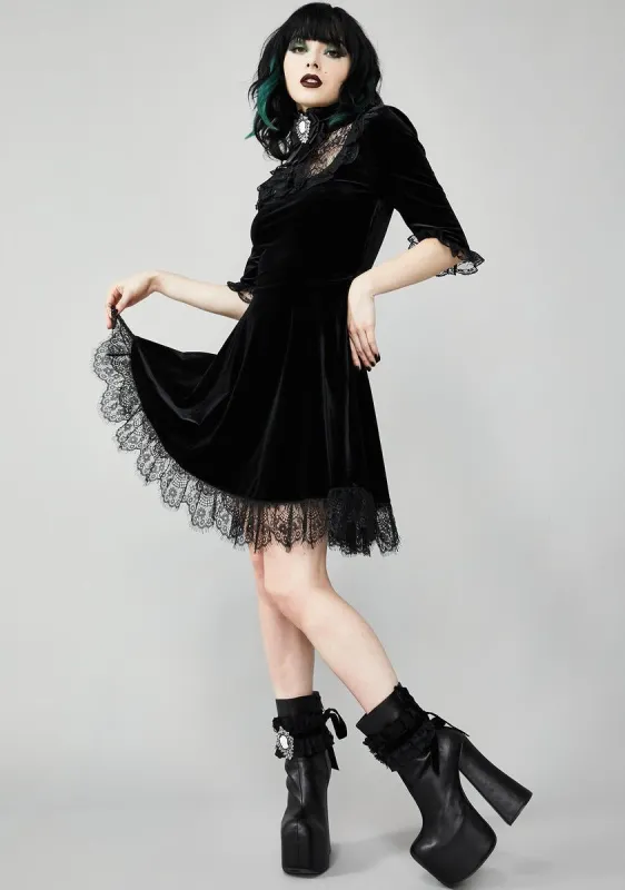 Ladyhawke Velvet Dress sold by Dolls Kill