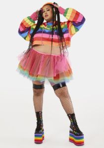 Plus Slay The Day Cropped Hoodie sold by Dolls Kill