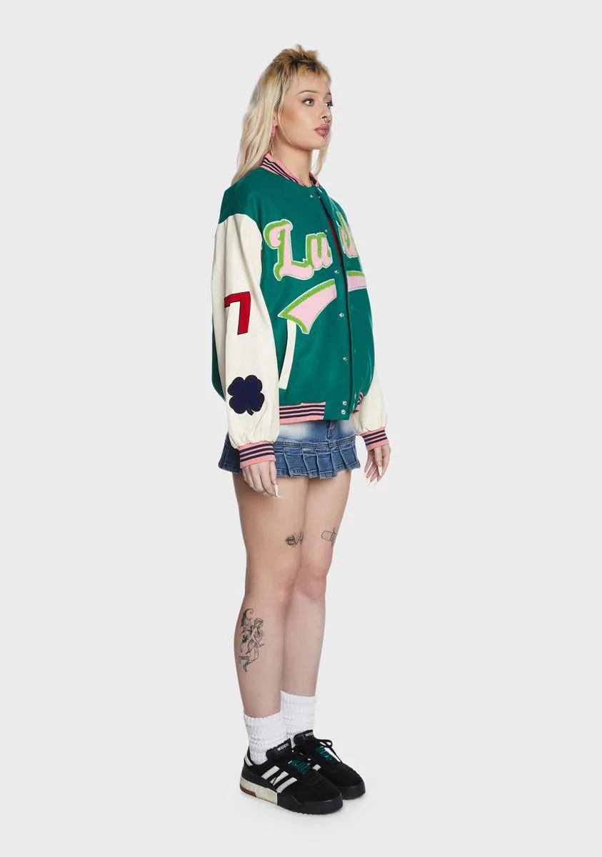 Embroidered Patch Green Varsity Jacket sold by Dolls Kill product image thumbnail 4