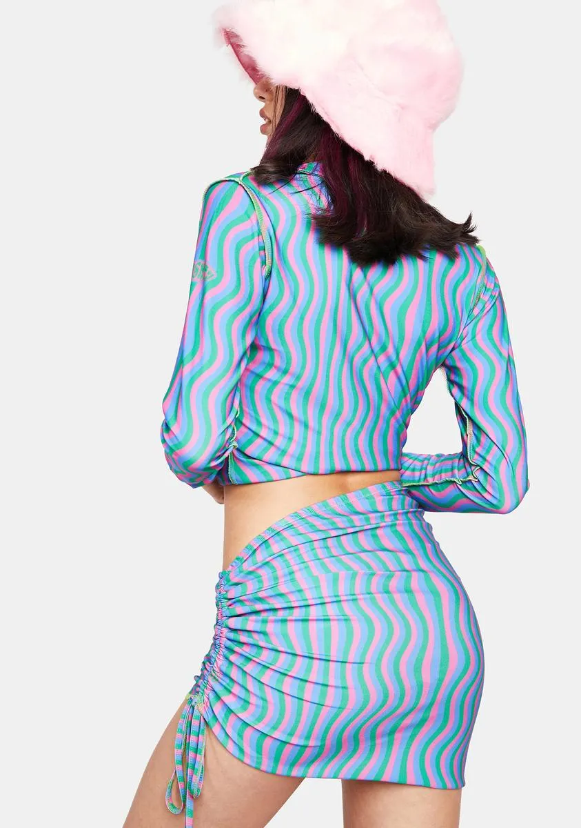 Blue Squiggly Mini Skirt sold by Dolls Kill product image thumbnail 4