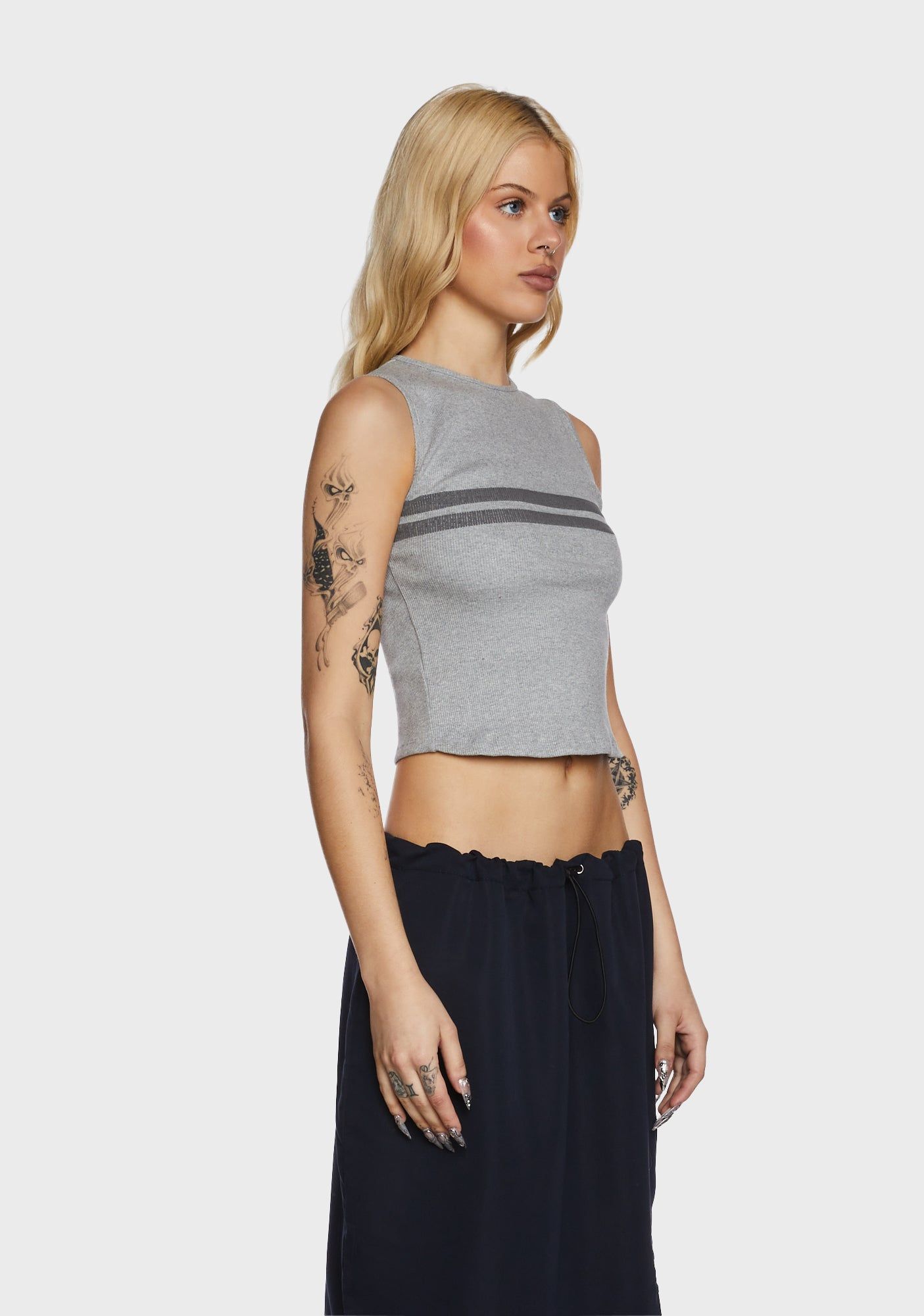 Monlo Vest Top - Gray sold by Dolls Kill product image thumbnail 3