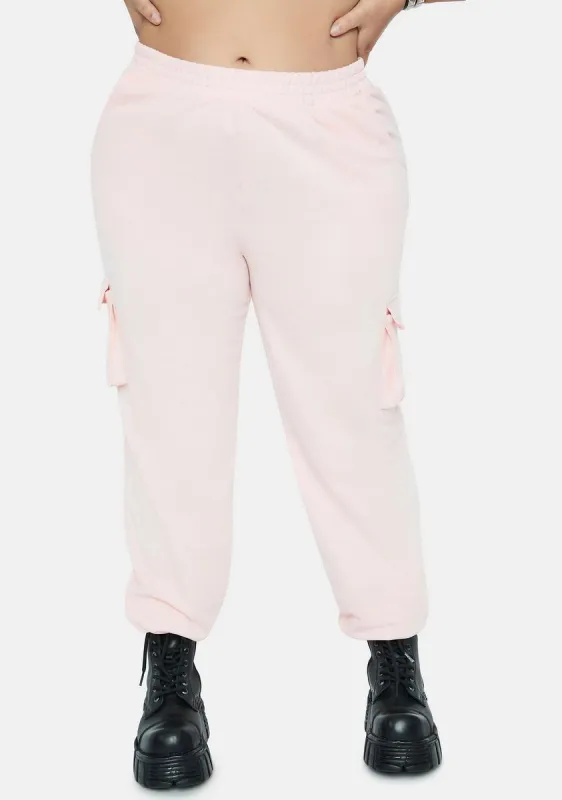 Plus Blush Set And Go Cargo Joggers sold by Dolls Kill