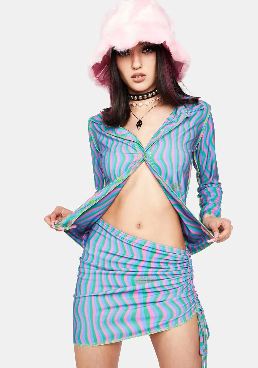 Blue Squiggly Mini Skirt sold by Dolls Kill product image thumbnail 2