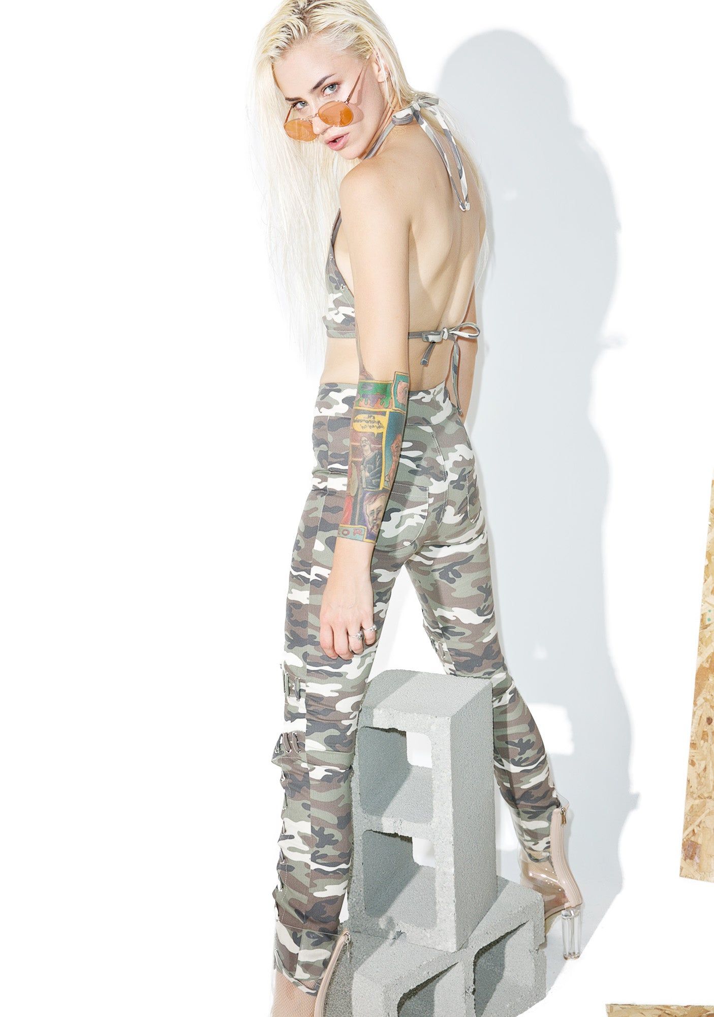 Camo Laced Pants sold by Dolls Kill product image thumbnail 5