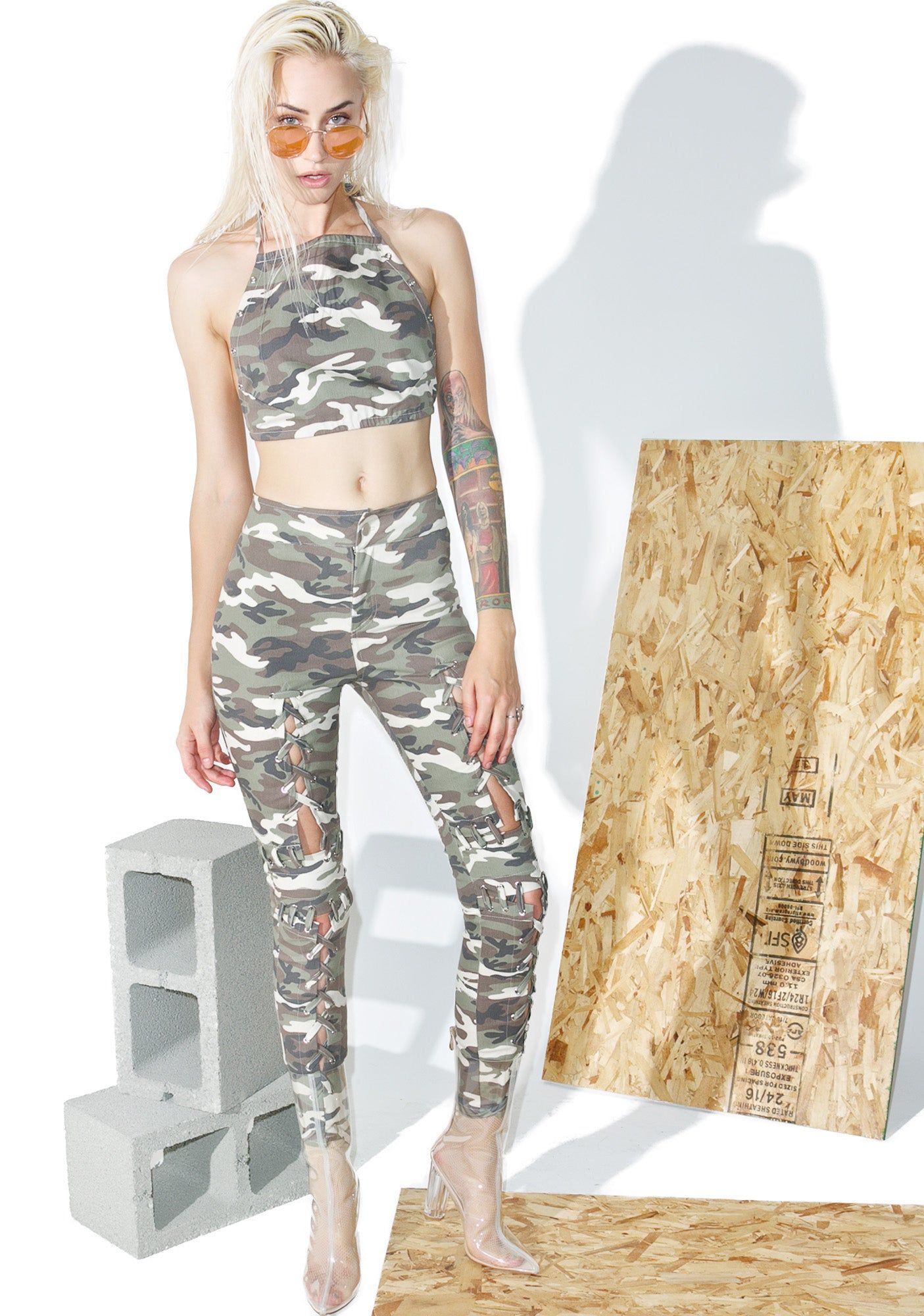 Camo Laced Pants sold by Dolls Kill product image thumbnail 2