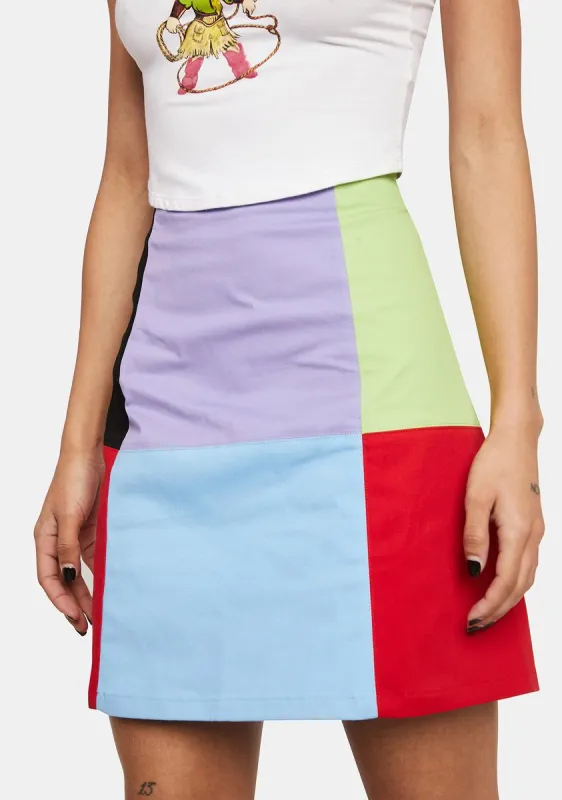 80s Colorblock Skirt sold by Dolls Kill