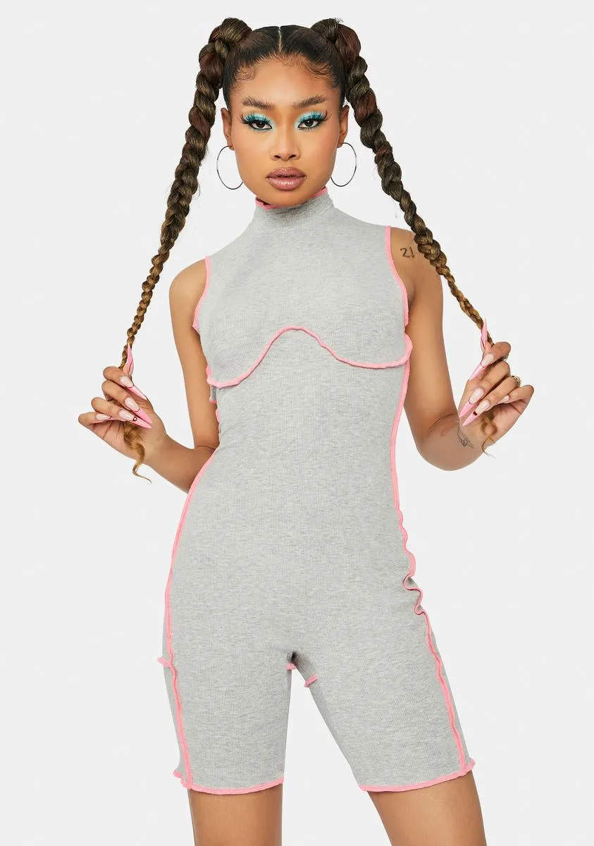 Keeps Me Going Mock Neck Romper sold by Dolls Kill