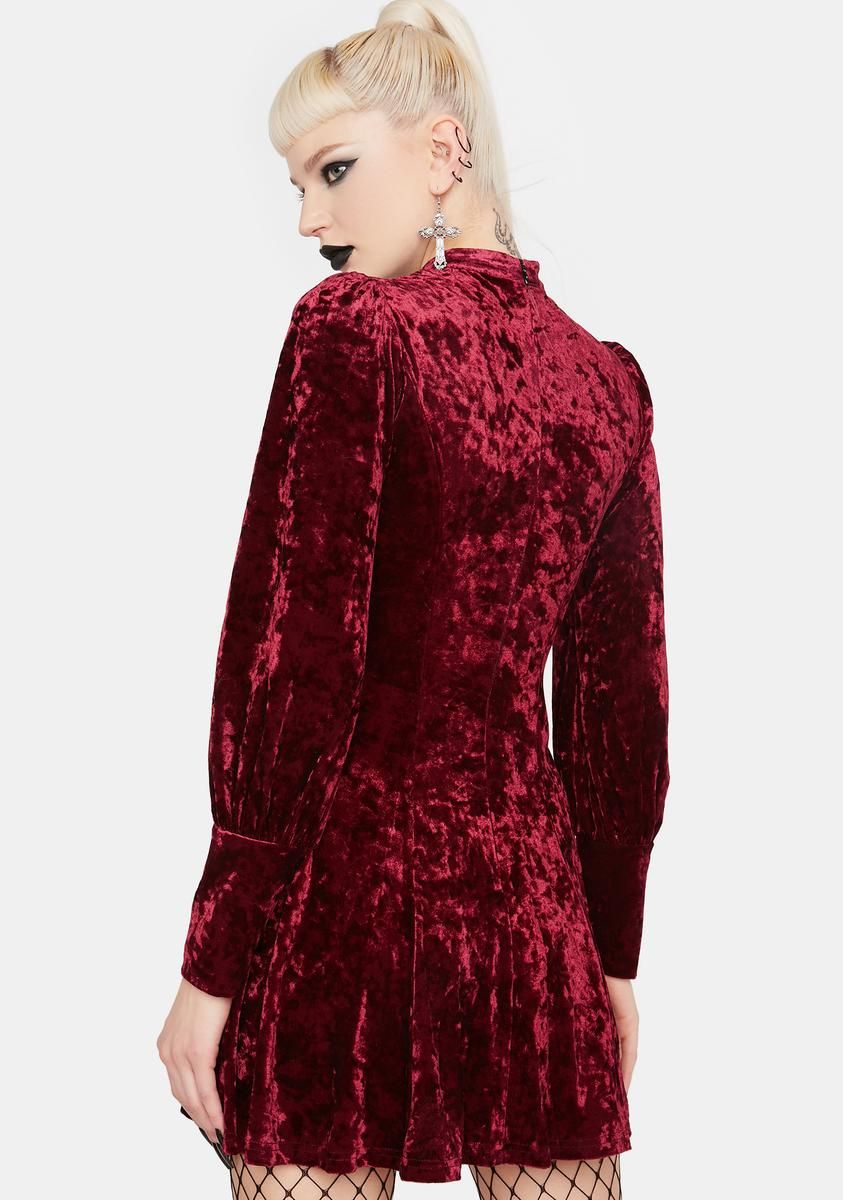 Wine Velvet Dress sold by Dolls Kill product image thumbnail 4