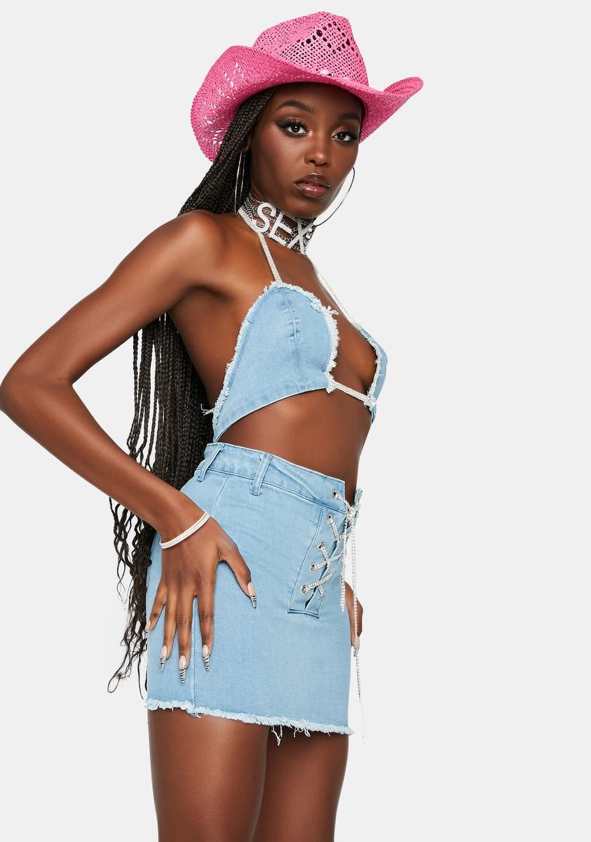 Priceless Princess Denim Mini Skirt Set sold by Dolls Kill product image thumbnail 2