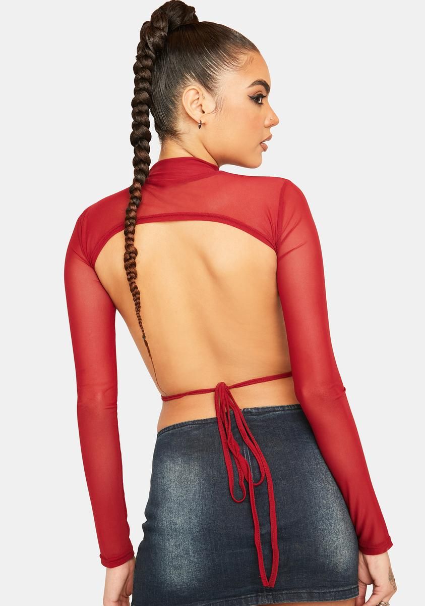 Burn My Jewels On Sheer Mock Neck Crop Top sold by Dolls Kill product image thumbnail 4