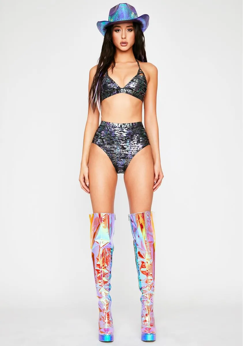 Toxic Floods Metallic Bikini Set sold by Dolls Kill product image thumbnail 3