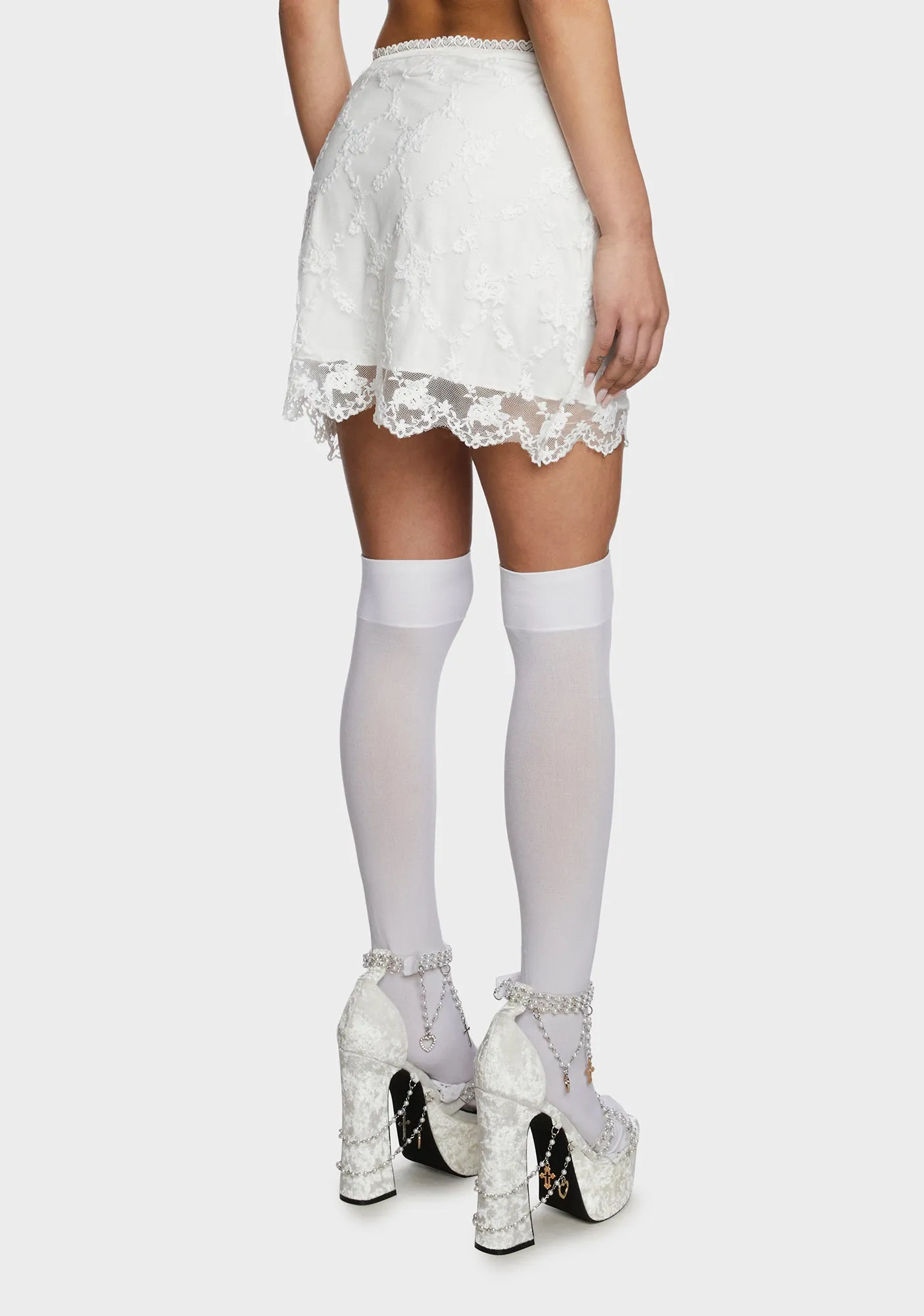 Count The Ways Lace Skirt - White sold by Dolls Kill product image thumbnail 5