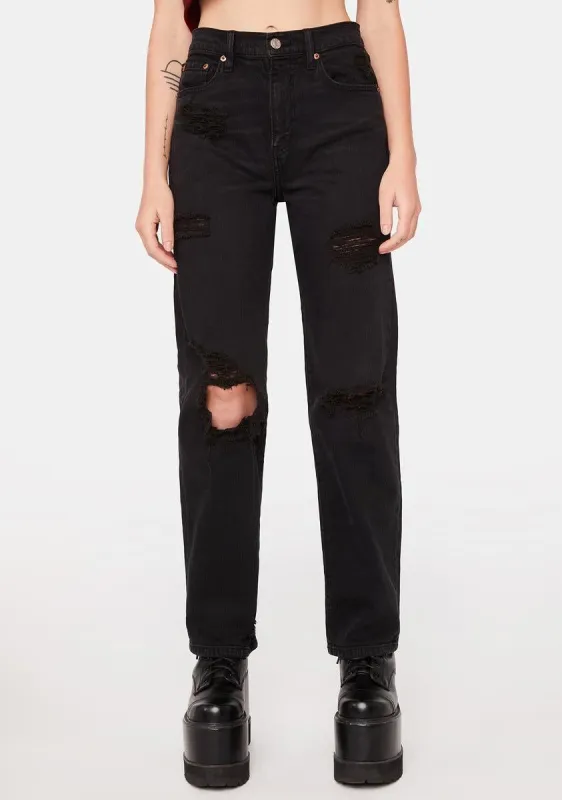 Curfew Sundaze High Rise Dad Jeans sold by Dolls Kill