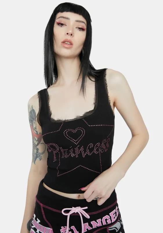 Diamante Princess Sleeveless Top sold by Dolls Kill